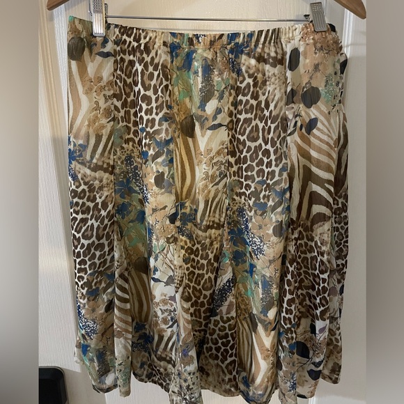 Laura Scott Multicolor Animal Print A-Line Skirt - Picture 2 of 4